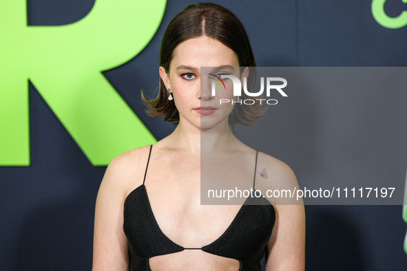 Cailee Spaeny wearing a dress by Christopher Esber arrives at the Los Angeles Special Screening Of A24's 'Civil War' held at the Academy Mus...