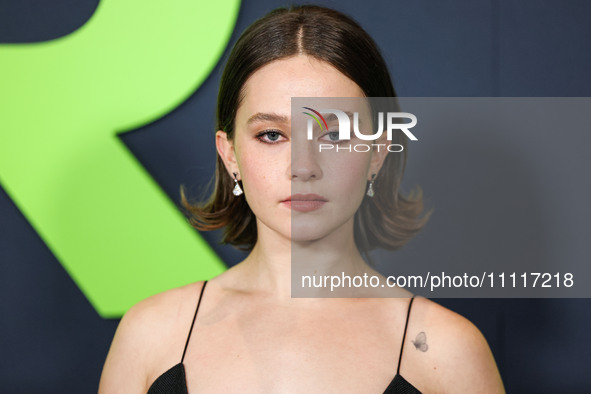 Cailee Spaeny wearing a dress by Christopher Esber arrives at the Los Angeles Special Screening Of A24's 'Civil War' held at the Academy Mus...