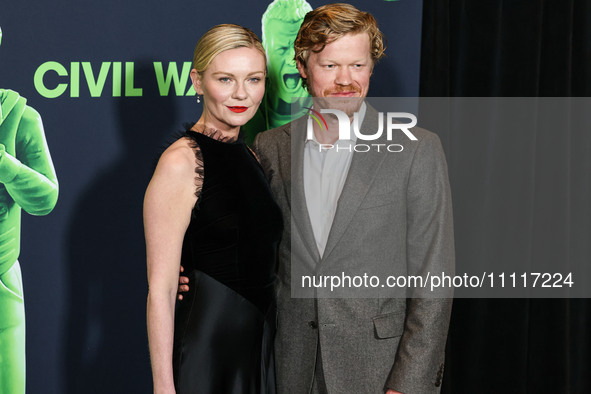 Kirsten Dunst and husband Jesse Plemons arrive at the Los Angeles Special Screening Of A24's 'Civil War' held at the Academy Museum of Motio...