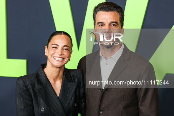 Alice Braga and Wagner Moura arrive at the Los Angeles Special Screening Of A24's 'Civil War' held at the Academy Museum of Motion Pictures...