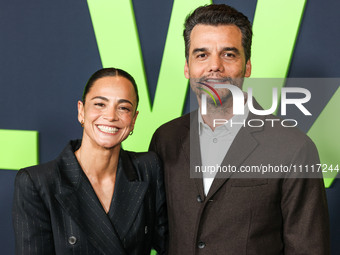 Alice Braga and Wagner Moura arrive at the Los Angeles Special Screening Of A24's 'Civil War' held at the Academy Museum of Motion Pictures...