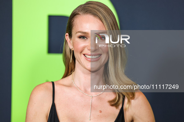 Elizabeth Gilpin wearing Prada arrives at the Los Angeles Special Screening Of A24's 'Civil War' held at the Academy Museum of Motion Pictur...