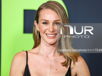 Elizabeth Gilpin wearing Prada arrives at the Los Angeles Special Screening Of A24's 'Civil War' held at the Academy Museum of Motion Pictur...