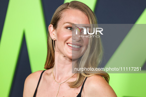 Elizabeth Gilpin wearing Prada arrives at the Los Angeles Special Screening Of A24's 'Civil War' held at the Academy Museum of Motion Pictur...