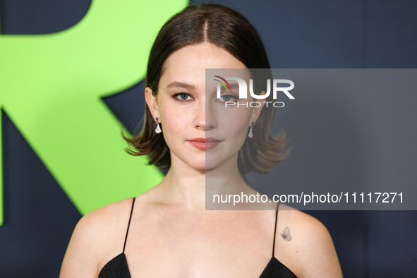 Cailee Spaeny wearing a dress by Christopher Esber arrives at the Los Angeles Special Screening Of A24's 'Civil War' held at the Academy Mus...