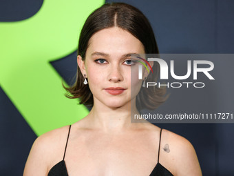 Cailee Spaeny wearing a dress by Christopher Esber arrives at the Los Angeles Special Screening Of A24's 'Civil War' held at the Academy Mus...