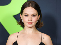 Cailee Spaeny wearing a dress by Christopher Esber arrives at the Los Angeles Special Screening Of A24's 'Civil War' held at the Academy Mus...