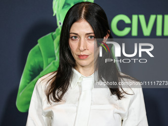 Caroline Polachek arrives at the Los Angeles Special Screening Of A24's 'Civil War' held at the Academy Museum of Motion Pictures on April 2...