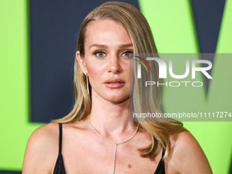 Elizabeth Gilpin wearing Prada arrives at the Los Angeles Special Screening Of A24's 'Civil War' held at the Academy Museum of Motion Pictur...