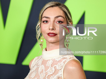 Melissa Saint-Amand arrives at the Los Angeles Special Screening Of A24's 'Civil War' held at the Academy Museum of Motion Pictures on April...