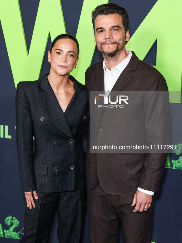 Alice Braga and Wagner Moura arrive at the Los Angeles Special Screening Of A24's 'Civil War' held at the Academy Museum of Motion Pictures...