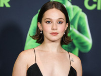 Cailee Spaeny wearing a dress by Christopher Esber arrives at the Los Angeles Special Screening Of A24's 'Civil War' held at the Academy Mus...