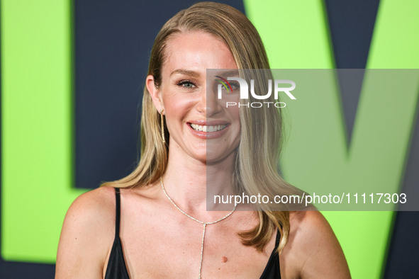 Elizabeth Gilpin wearing Prada arrives at the Los Angeles Special Screening Of A24's 'Civil War' held at the Academy Museum of Motion Pictur...