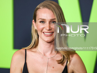 Elizabeth Gilpin wearing Prada arrives at the Los Angeles Special Screening Of A24's 'Civil War' held at the Academy Museum of Motion Pictur...