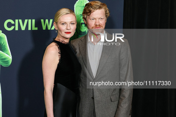 Kirsten Dunst and husband Jesse Plemons arrive at the Los Angeles Special Screening Of A24's 'Civil War' held at the Academy Museum of Motio...