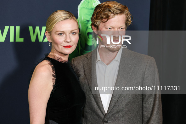 Kirsten Dunst and husband Jesse Plemons arrive at the Los Angeles Special Screening Of A24's 'Civil War' held at the Academy Museum of Motio...