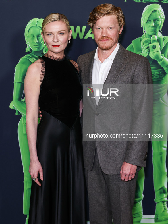 Kirsten Dunst and husband Jesse Plemons arrive at the Los Angeles Special Screening Of A24's 'Civil War' held at the Academy Museum of Motio...