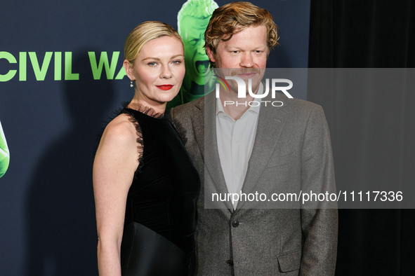 Kirsten Dunst and husband Jesse Plemons arrive at the Los Angeles Special Screening Of A24's 'Civil War' held at the Academy Museum of Motio...