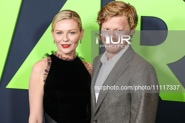 Kirsten Dunst and husband Jesse Plemons arrive at the Los Angeles Special Screening Of A24's 'Civil War' held at the Academy Museum of Motio...