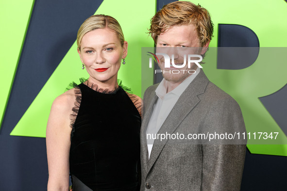 Kirsten Dunst and husband Jesse Plemons arrive at the Los Angeles Special Screening Of A24's 'Civil War' held at the Academy Museum of Motio...