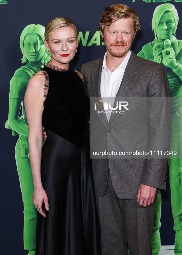 Kirsten Dunst and husband Jesse Plemons arrive at the Los Angeles Special Screening Of A24's 'Civil War' held at the Academy Museum of Motio...