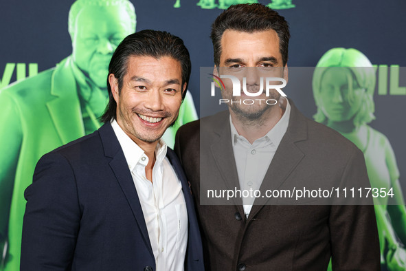 Nelson Lee and Wagner Moura arrive at the Los Angeles Special Screening Of A24's 'Civil War' held at the Academy Museum of Motion Pictures o...