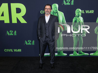 Nick Offerman arrives at the Los Angeles Special Screening Of A24's 'Civil War' held at the Academy Museum of Motion Pictures on April 2, 20...