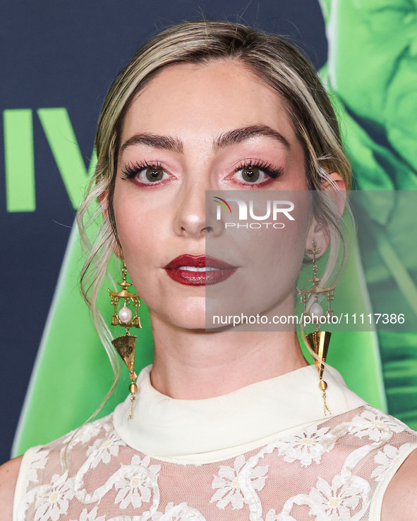 Melissa Saint-Amand arrives at the Los Angeles Special Screening Of A24's 'Civil War' held at the Academy Museum of Motion Pictures on April...