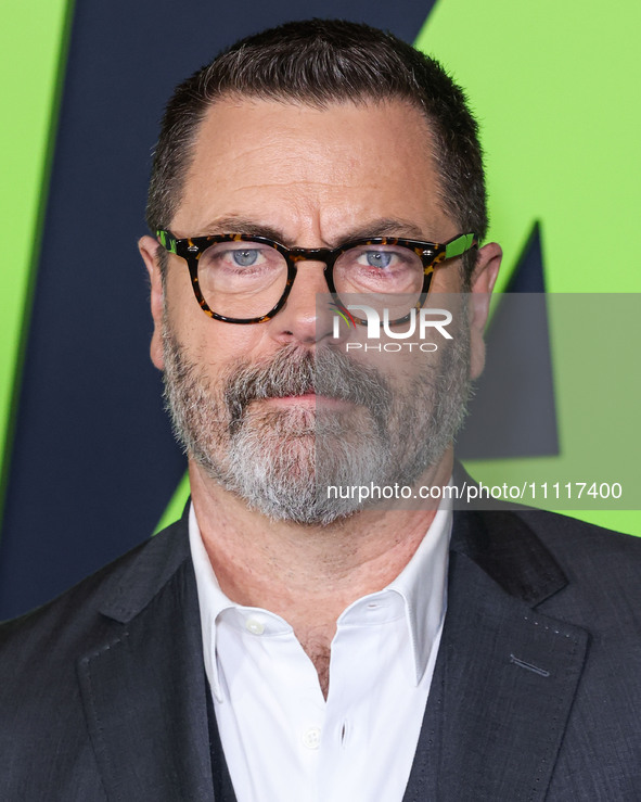 Nick Offerman arrives at the Los Angeles Special Screening Of A24's 'Civil War' held at the Academy Museum of Motion Pictures on April 2, 20...