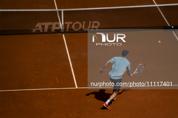 Jan Choinski from Great Britain is competing against Joao Fonseca from Brazil during the Millennium Estoril Open ATP 250 tennis tournament a...