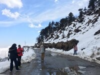 Snow is covering the Sela Pass following heavy snowfall in Tawang, Arunachal Pradesh, India, on April 3, 2024. (