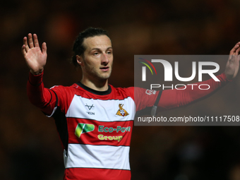 Jamie Sterry of Doncaster Rovers is playing in the Sky Bet League 2 match between Doncaster Rovers and Wrexham at the Keepmoat Stadium in Do...