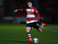 James Maxwell of Doncaster Rovers is playing in the Sky Bet League 2 match between Doncaster Rovers and Wrexham at the Keepmoat Stadium in D...