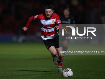 Luke Molyneux of Doncaster Rovers is playing in the Sky Bet League 2 match between Doncaster Rovers and Wrexham at the Keepmoat Stadium in D...
