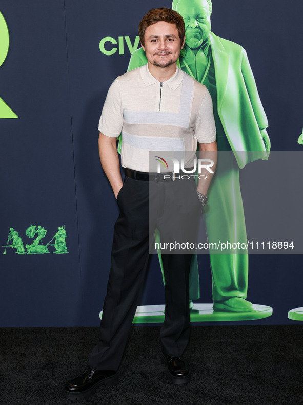 Arturo Castro arrives at the Los Angeles Special Screening Of A24's 'Civil War' held at the Academy Museum of Motion Pictures on April 2, 20...