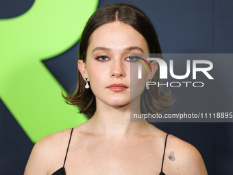 Cailee Spaeny wearing a dress by Christopher Esber arrives at the Los Angeles Special Screening Of A24's 'Civil War' held at the Academy Mus...