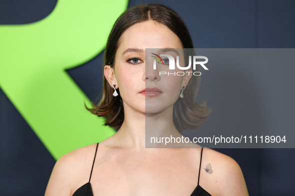 Cailee Spaeny wearing a dress by Christopher Esber arrives at the Los Angeles Special Screening Of A24's 'Civil War' held at the Academy Mus...