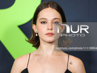 Cailee Spaeny wearing a dress by Christopher Esber arrives at the Los Angeles Special Screening Of A24's 'Civil War' held at the Academy Mus...