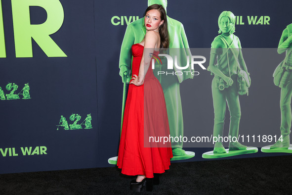 Zoe Colletti arrives at the Los Angeles Special Screening Of A24's 'Civil War' held at the Academy Museum of Motion Pictures on April 2, 202...