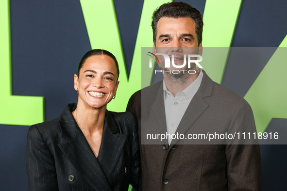 Alice Braga and Wagner Moura arrive at the Los Angeles Special Screening Of A24's 'Civil War' held at the Academy Museum of Motion Pictures...