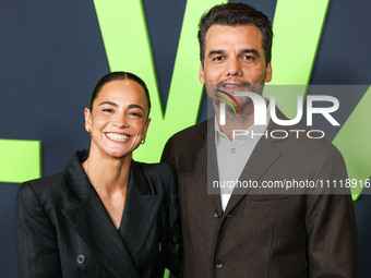 Alice Braga and Wagner Moura arrive at the Los Angeles Special Screening Of A24's 'Civil War' held at the Academy Museum of Motion Pictures...