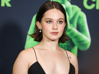 Cailee Spaeny wearing a dress by Christopher Esber arrives at the Los Angeles Special Screening Of A24's 'Civil War' held at the Academy Mus...