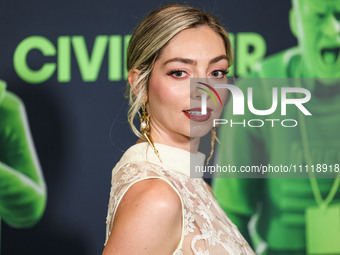 Melissa Saint-Amand arrives at the Los Angeles Special Screening Of A24's 'Civil War' held at the Academy Museum of Motion Pictures on April...