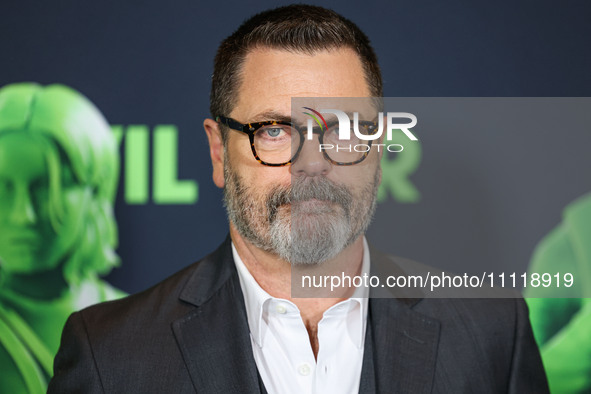 Nick Offerman arrives at the Los Angeles Special Screening Of A24's 'Civil War' held at the Academy Museum of Motion Pictures on April 2, 20...