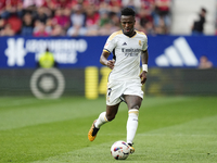 Vinicius Junior left winger of Real Madrid and Brazil during the LaLiga EA Sports match between CA Osasuna and Real Madrid CF at Estadio El...