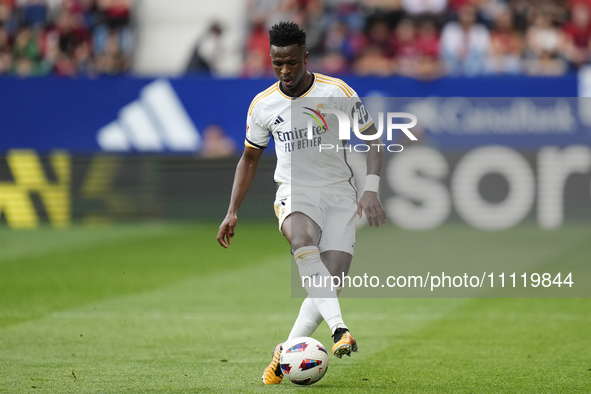 Vinicius Junior left winger of Real Madrid and Brazil during the LaLiga EA Sports match between CA Osasuna and Real Madrid CF at Estadio El...