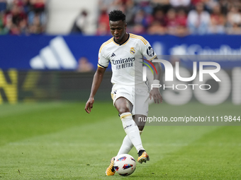 Vinicius Junior left winger of Real Madrid and Brazil during the LaLiga EA Sports match between CA Osasuna and Real Madrid CF at Estadio El...