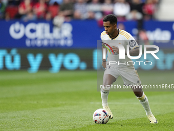 Rodrygo Goes right winger of Real Madrid and Brazil during the LaLiga EA Sports match between CA Osasuna and Real Madrid CF at Estadio El Sa...