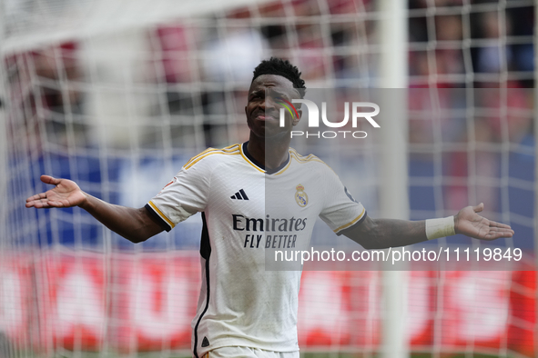 Vinicius Junior left winger of Real Madrid and Brazil celebrates after scoring his sides second goal during the LaLiga EA Sports match betwe...