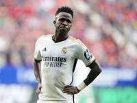 Vinicius Junior left winger of Real Madrid and Brazil during the LaLiga EA Sports match between CA Osasuna and Real Madrid CF at Estadio El...